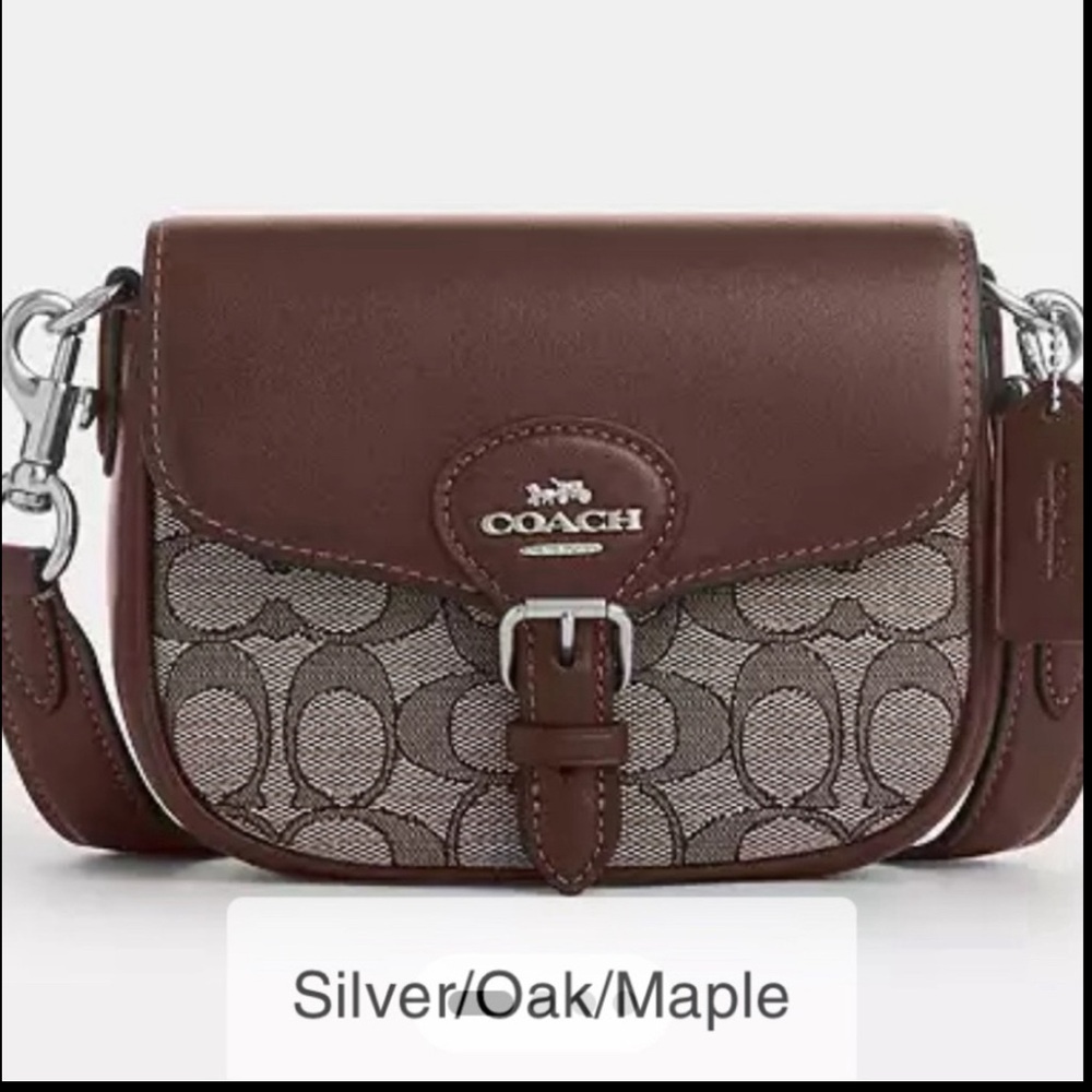 Coach Mini Amelia Saddle Bag In Signature Jacquard
